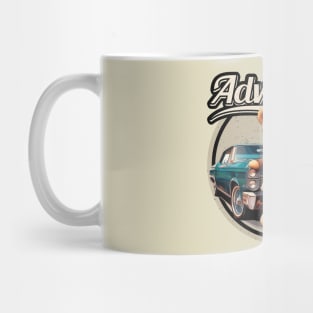 retro adventure car teddy bear Mug